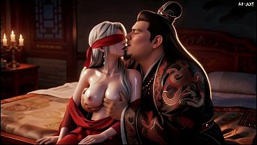 Cuckold Husband Watches Fat Bull Fuck His Blindfolded Red Concubine, E1 AI-generated