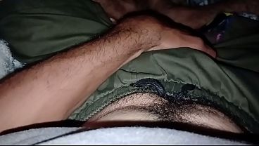 Hot man rubs his delicious dick under his shorts until he gets naked